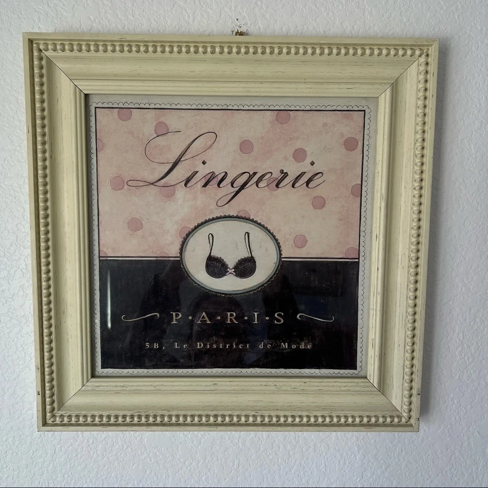 Shabby Chic Lingerie Paris 15” X 15” Framed Art